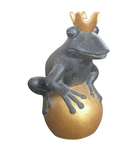 Artikelbild 6 des Artikels “Frog Prince sitting on ball, approx. 66cm height, cast stone, hollow, handcrafted & coloured “